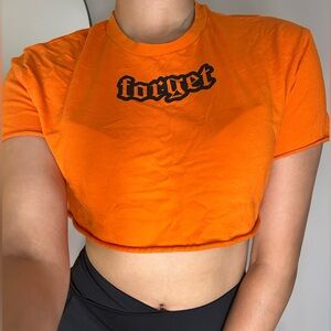 Neon Orange Crop Top - Forget Graphic
